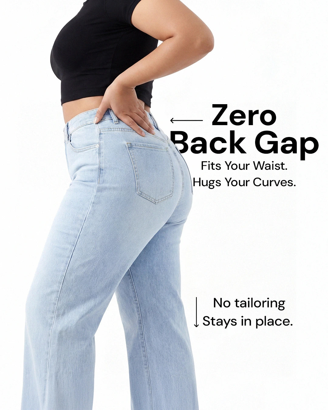 BBL Wide Leg Jeans Mid Rise