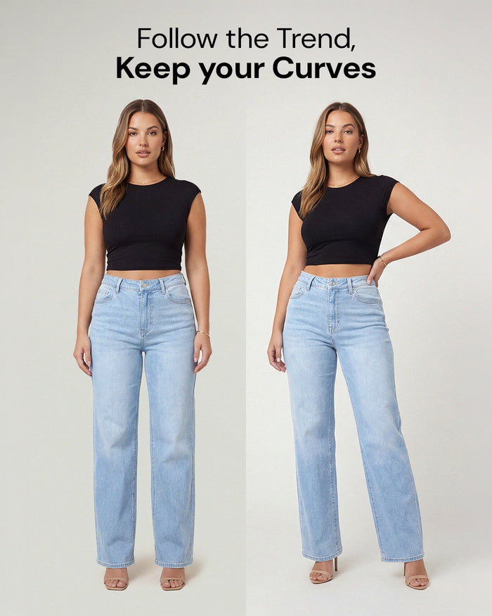 BBL Wide Leg Jeans Mid Rise