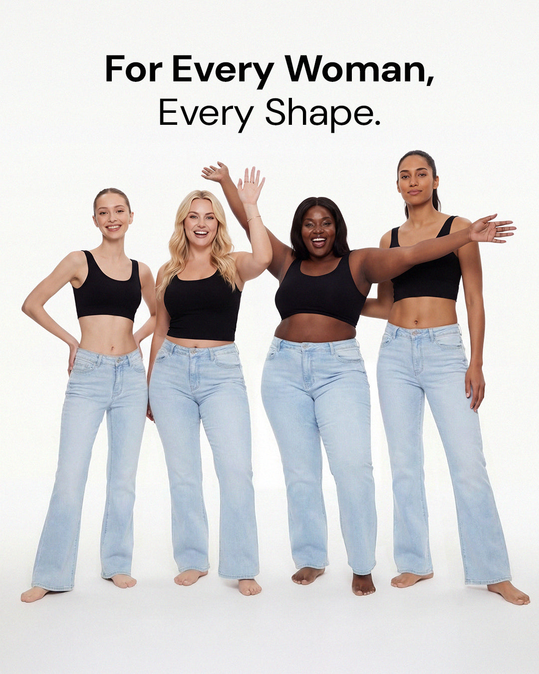 BBL Wide Leg Jeans Mid Rise