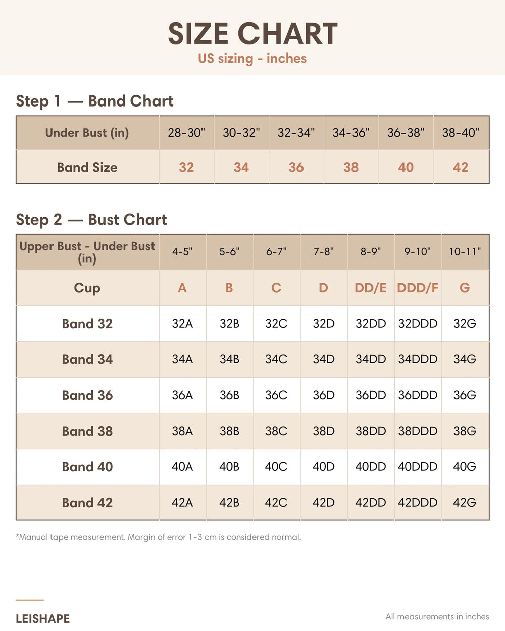 US size chart