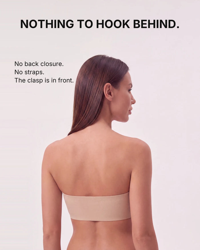 Back view showing the smooth band with no straps and no back closure