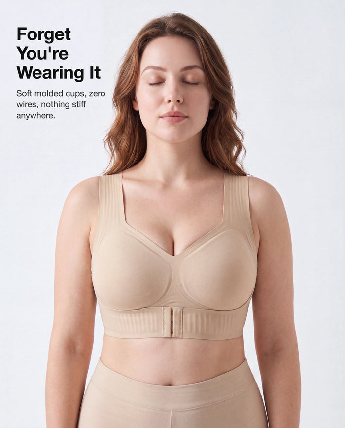Forget you're wearing it: soft molded cups, zero wires, nothing stiff anywhere