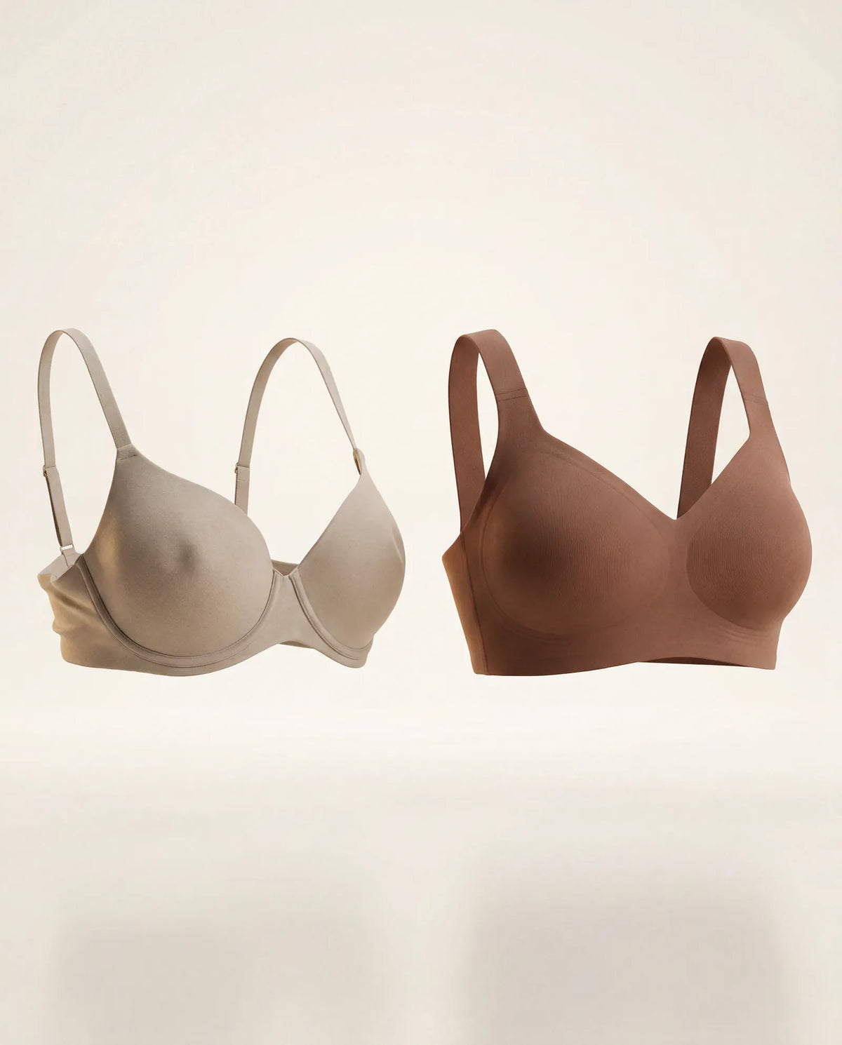 Frame vs body — old wired bra vs Leishape molded bra, hyperreal CGI